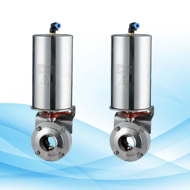 Pneumatic Actuated ISO Stainless Steel Welding Butterfly Valves