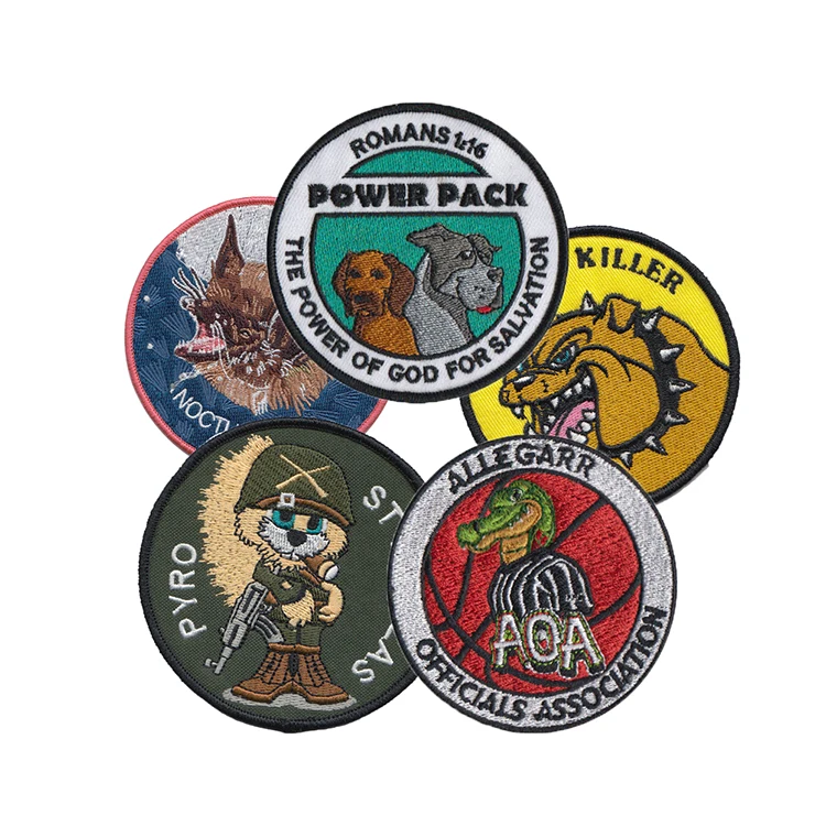 Stocked large sewing Embroidered badge custom design logo nylon army military embroidery applique patches for jeans clothing