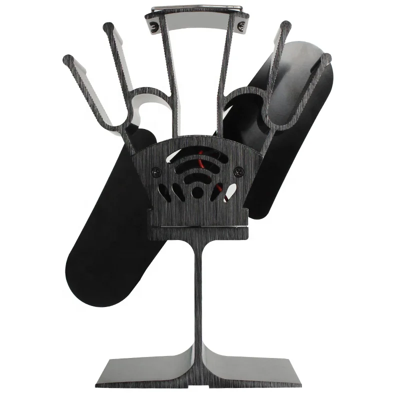 Hot Sales Freestanding Anodized Aluminium Fireplace Fan Eco Friendly Silent Wood Log Burner Fireplace Accessories Stove Top Fan