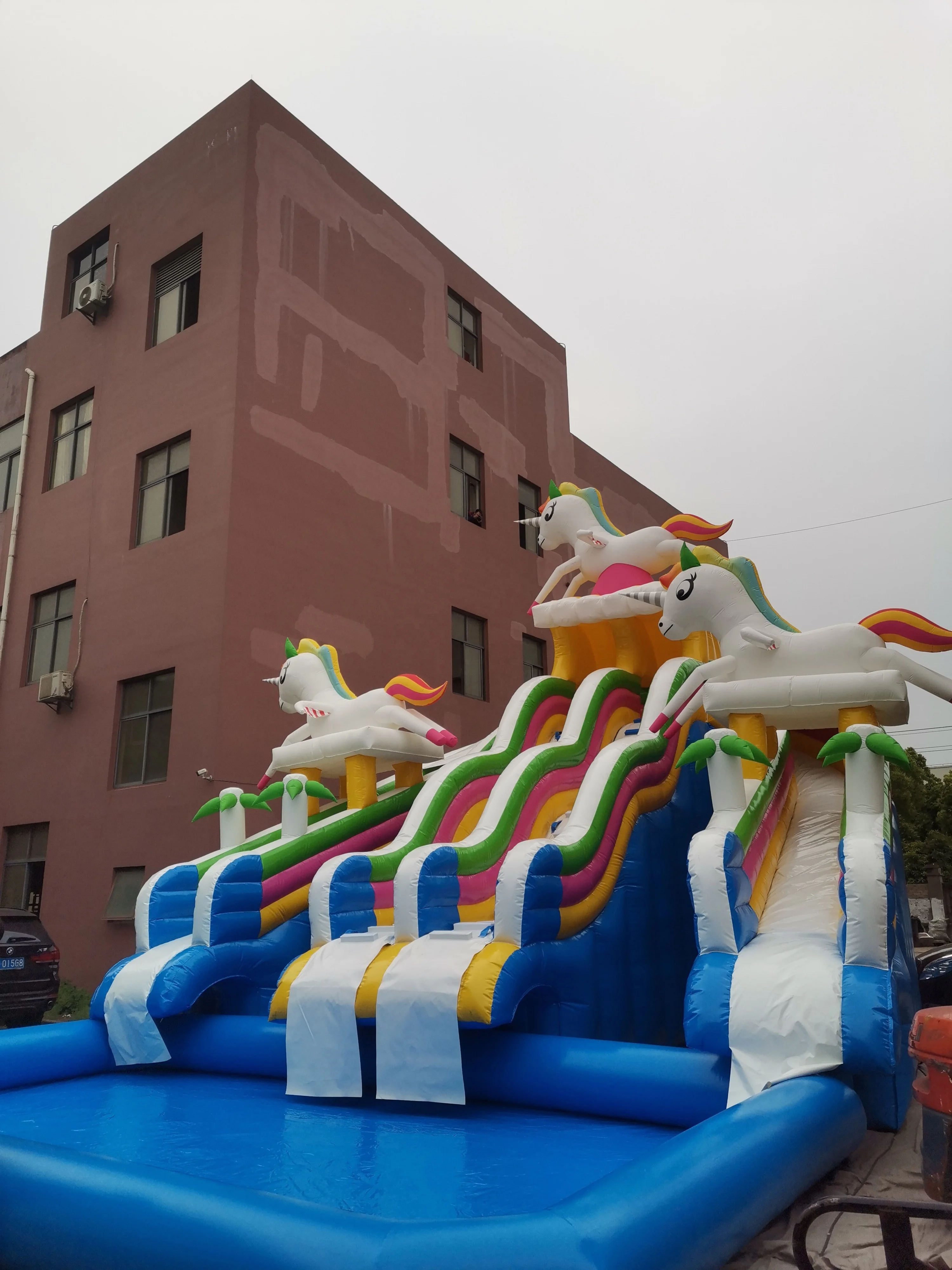 Commercial Grade water park equipment, large inflatable pool slide, swimming pool for kids for sale