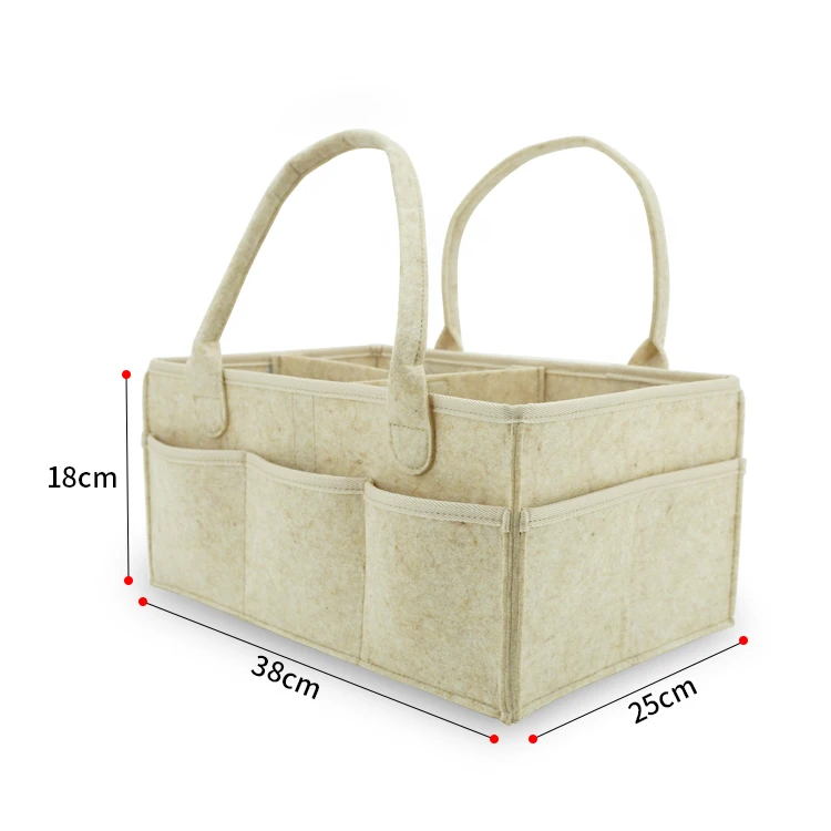 CPSIA Approved Felt Diaper Caddy Organizer Nursery Storage Bin for Boys and Girls Large Tote Bag and Car Organizer