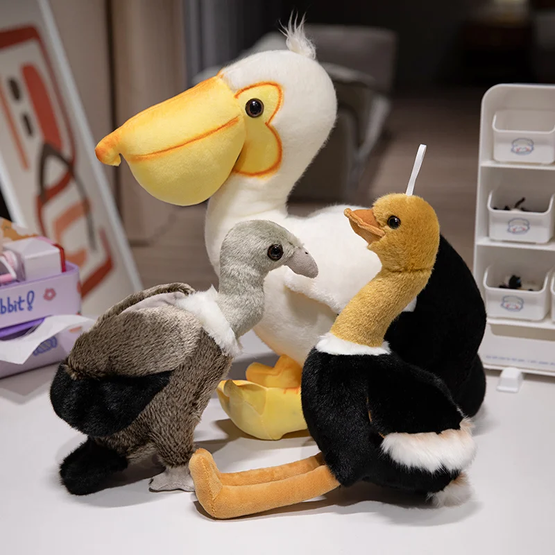 Likelike Vulture Ostrich Pelican Stuffed Animal Bird Plush Toy Soft Stuffed Wild Animal Bird Toy Plush Stuffed Bird Toy