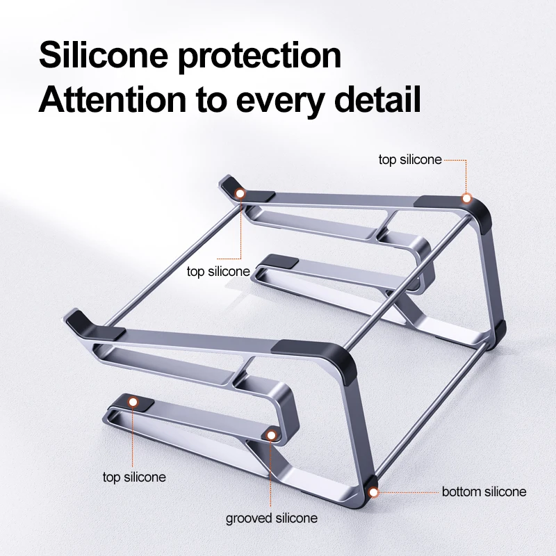 Boneruy Fast Shipping Mini Folding Adjustable Portable Vertical Plastic Aluminum Laptop Stand for Desk Home Office