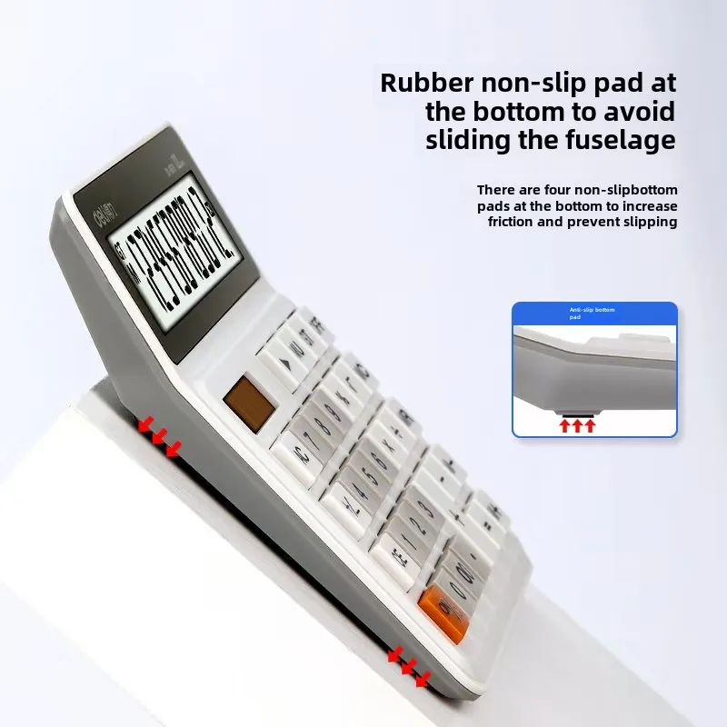 Deli 1676 High-quality Calculator Desktop Calculator Dual Power Supply 12 Bit Display Large Screen