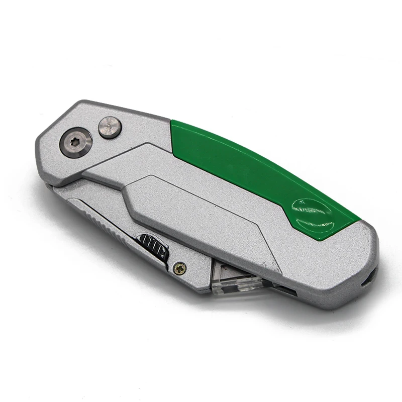 Outdoor Camping Folding Pocket Utility Knife Box Cutter Utility Knife heavy duty Zinc alloy ABS handle quick change blade