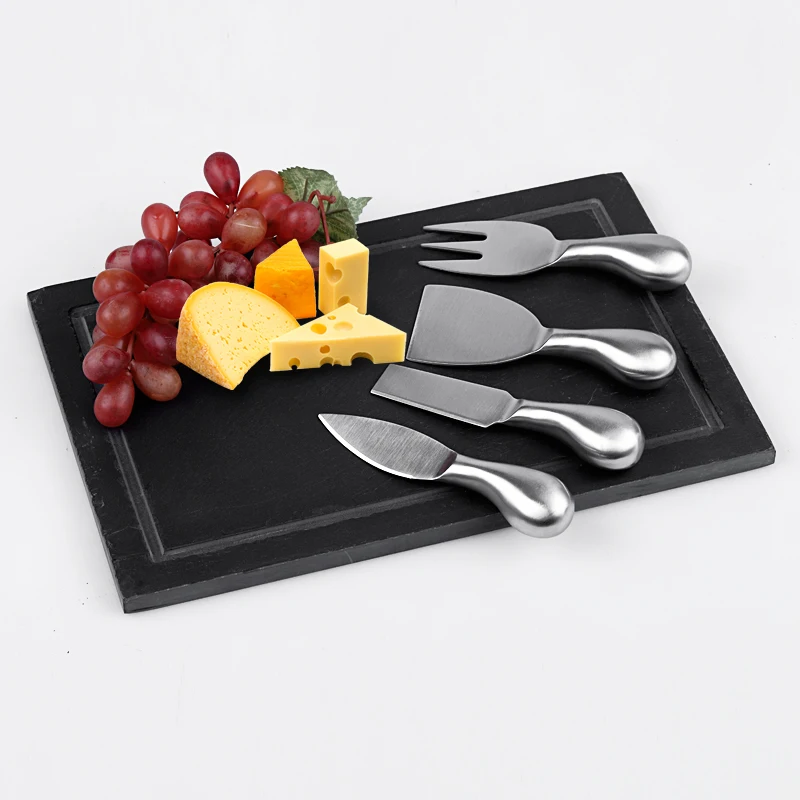 
2019 wholesale slate serving tray homeware small marble slate black rectangle charcuterie cheese board 
