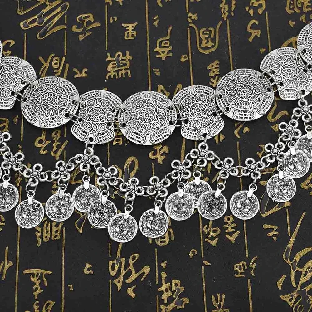 Vintage Style Turkish Gypsy Silver Plated Alloy Coin sexy waist chain,bohemian body jewelry,turkish jewelry