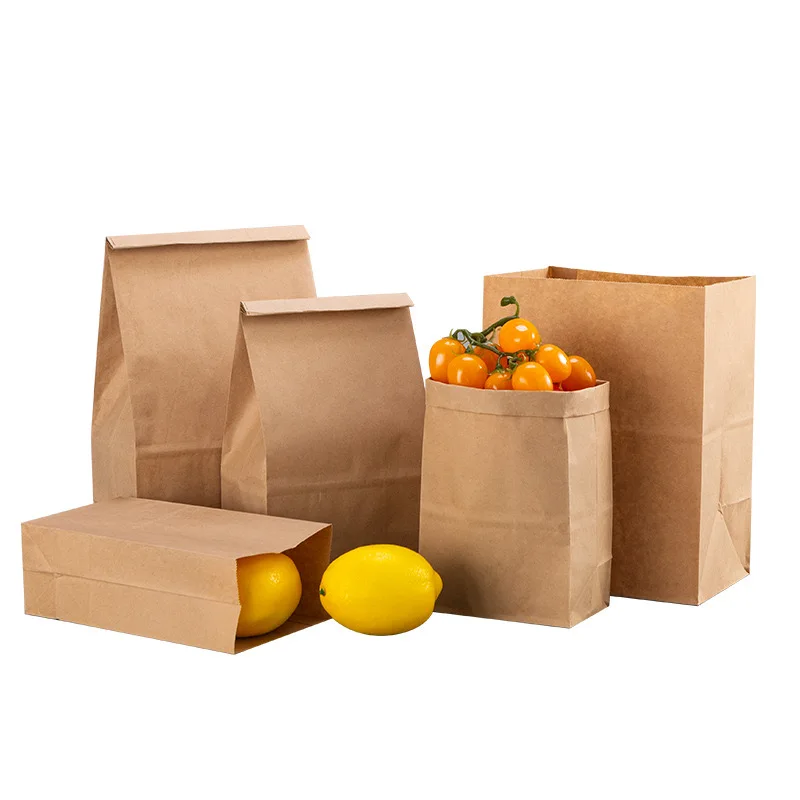 High Quality Sachet Packaging Square Big Paper Take Out Bags Shopping Custom Small Gift Sacks