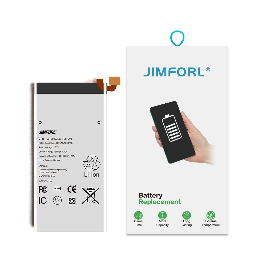 Jimforl Оригинальный OEM samsung производитель батареи для samsung c9 pro батарея 4000mah полная емкость