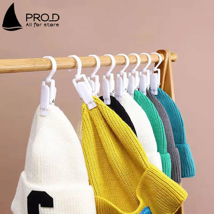 Hot selling rotary clip wholesale multifunctional plastic hat storage windproof hook hanger