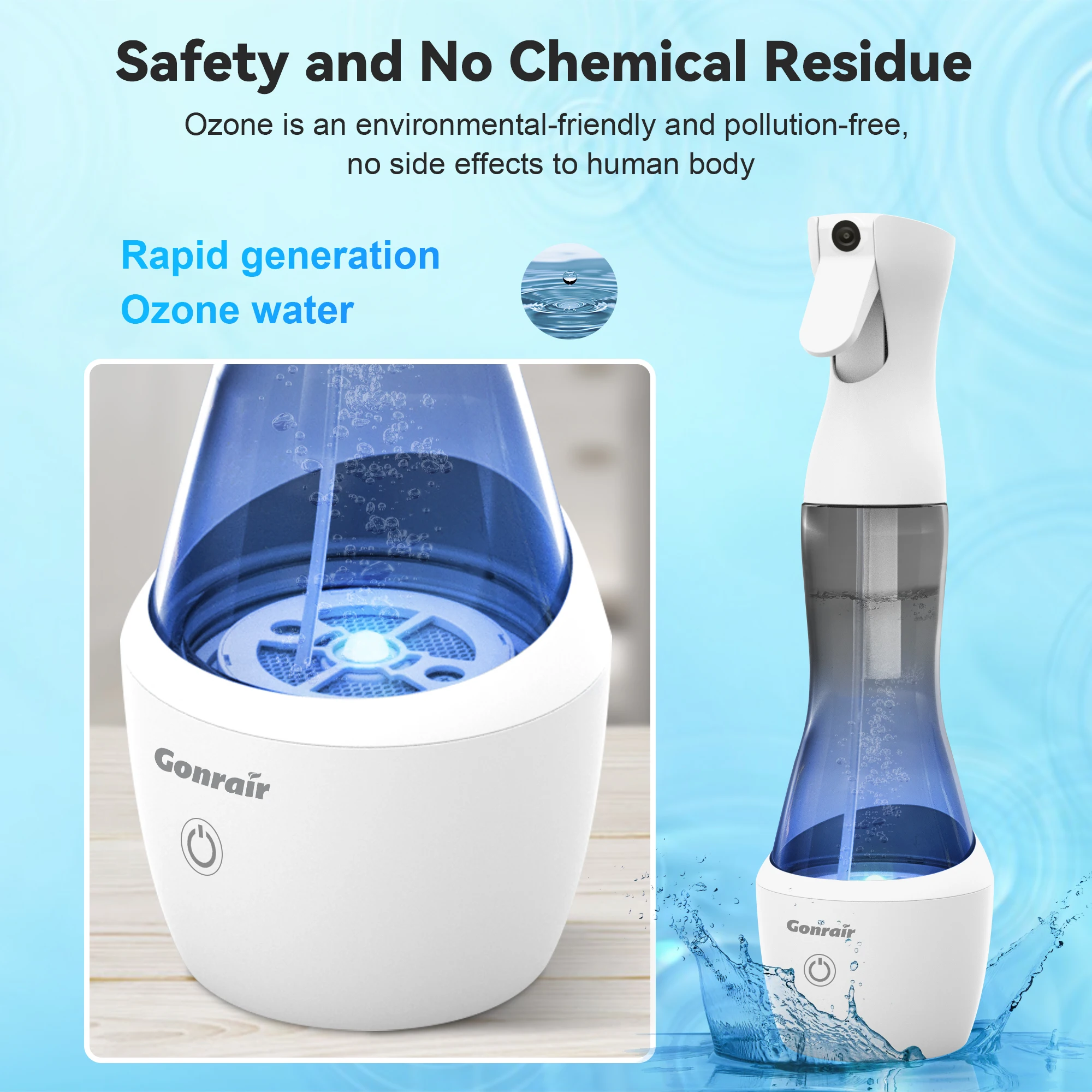 Hydroxyl Group Generator Both Hypochlorous Acid and Ozone Generator Water Purifier Sprayer
