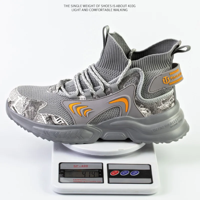 Fashion labor  breathable men work boots industrial steel toe safety sneakers shoes with the lowest price