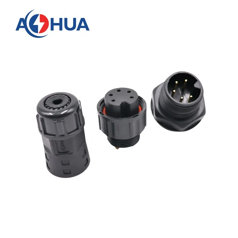 Nylon PA66 M20 5 Pin LED Power Cable Solder Type IP67/IP68 Waterproof Connector