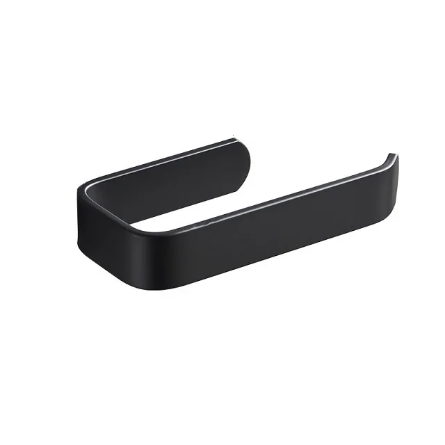 Bathroom Toilet Paper Holder Matte Black Adhesive Wall Mounted for Office Home Rustproof Paper Roll Holder