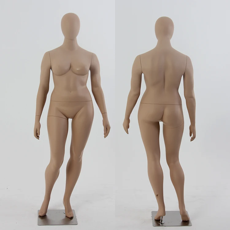 Full Body egg head plus size fiberglass female fat mannequin