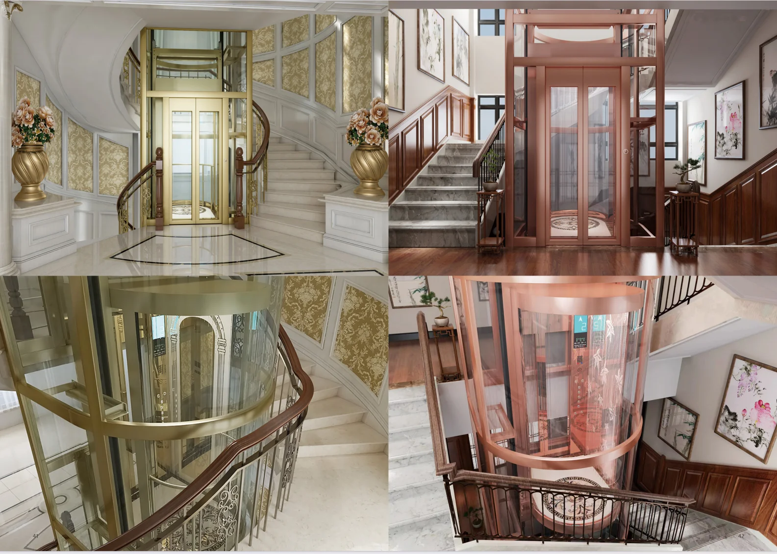 Fire Alarming Switch Gearless Home Elevators 2m/s 20 persons Passenger Lift For Construction Site luxury decoration.