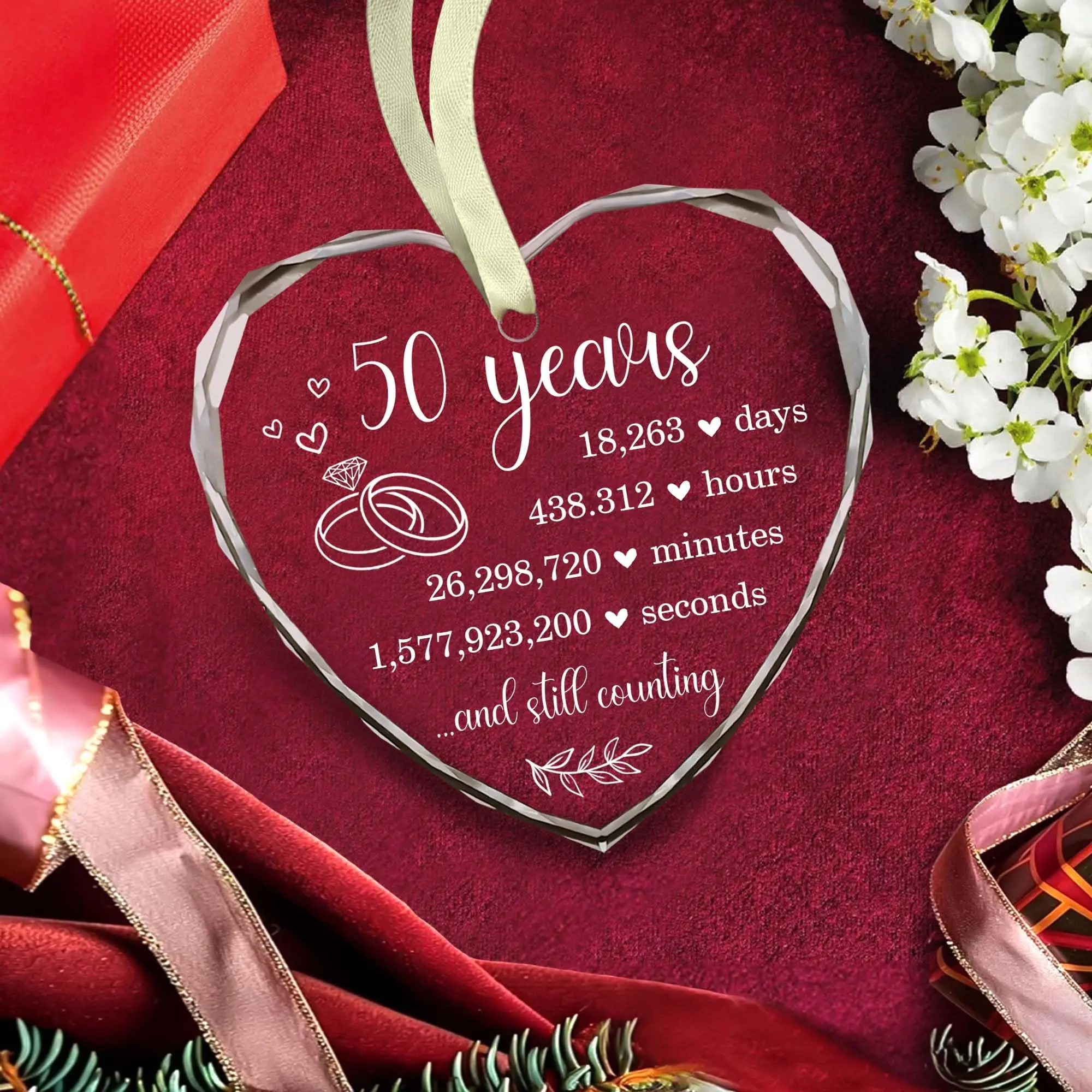 Heart shaped crystal ornament Sublimation blank Glass Heart Ornament custom k9 crystal heart ornament with gift box