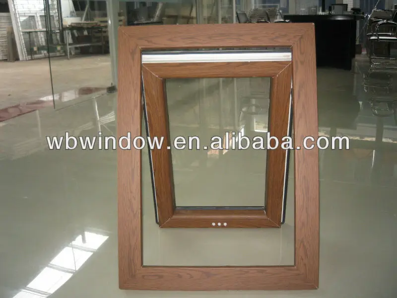 Small size tempered glass exterior bathroom PVC top hung awning window