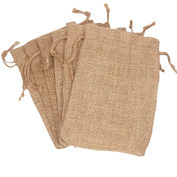 Multi Sizes Natural drawstring Jute Burlap Plant Seed Bags For Farming