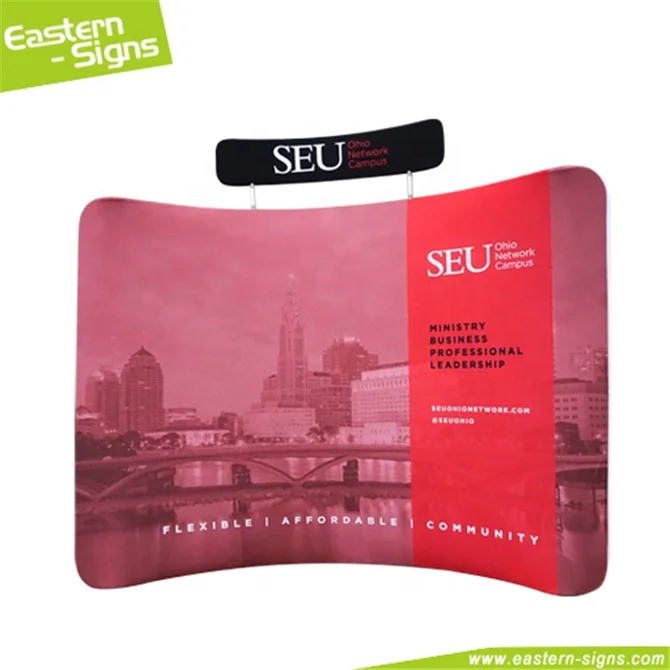 Custom folding aluminum fabric curved shape event trade show photo booth photography backdrop