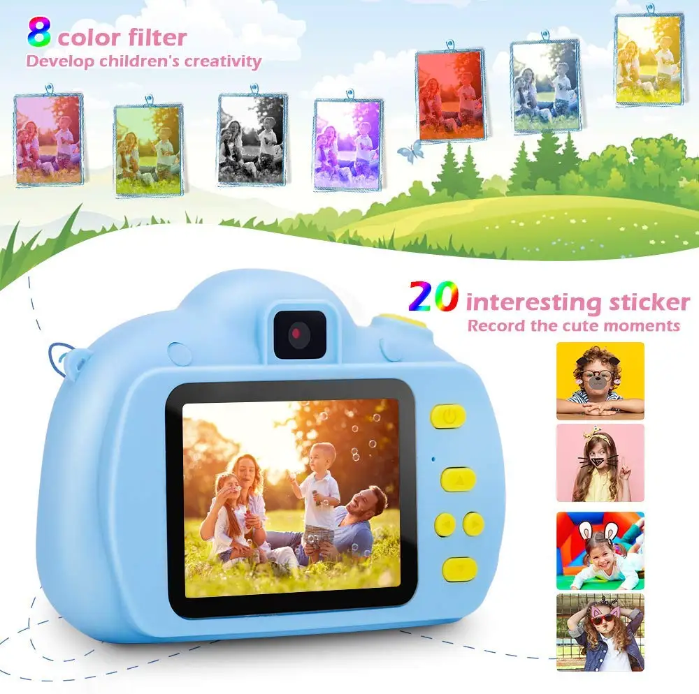 FACTORY PRICE 2.0 Inch 1080P Dual Lens Children Video Camera Cute Design Kids Video Action camera outdoor use