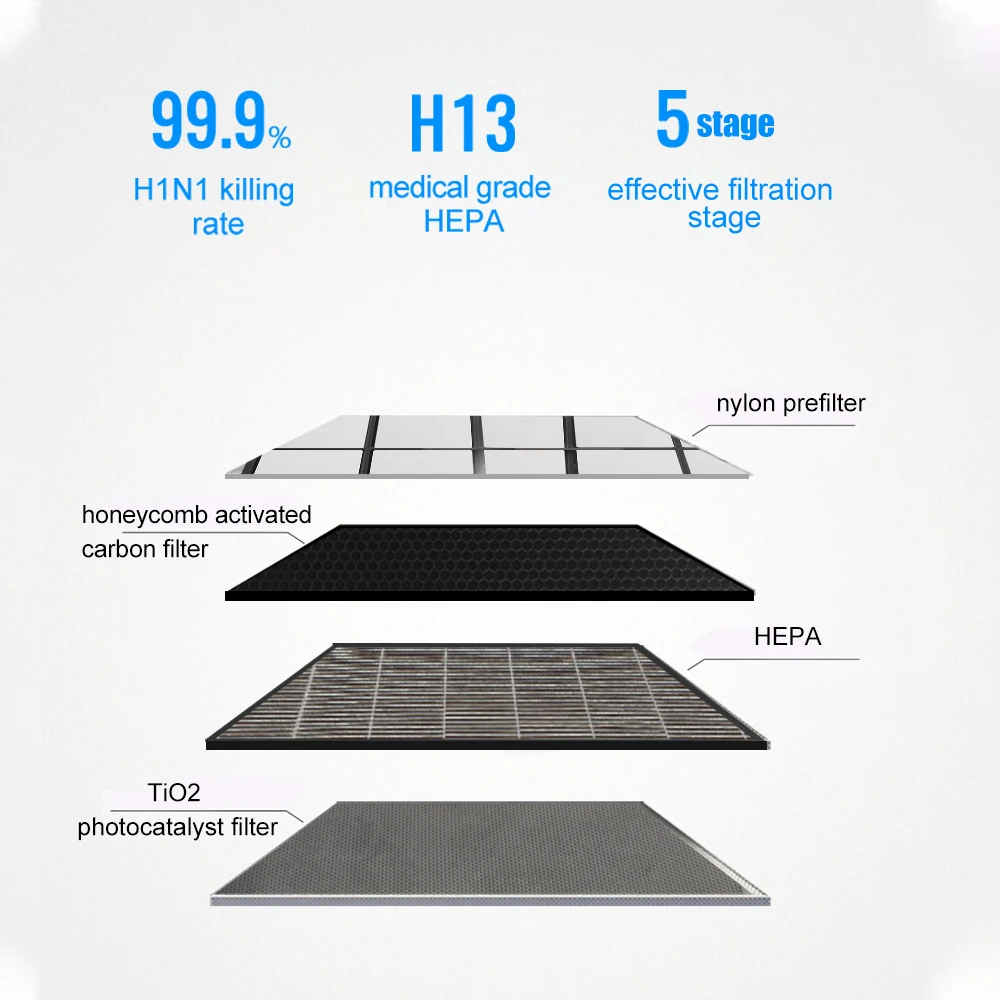 RUIWAN LD150B High Effect Portable Plasma Air Dust Sterilizing Filtration Purifier