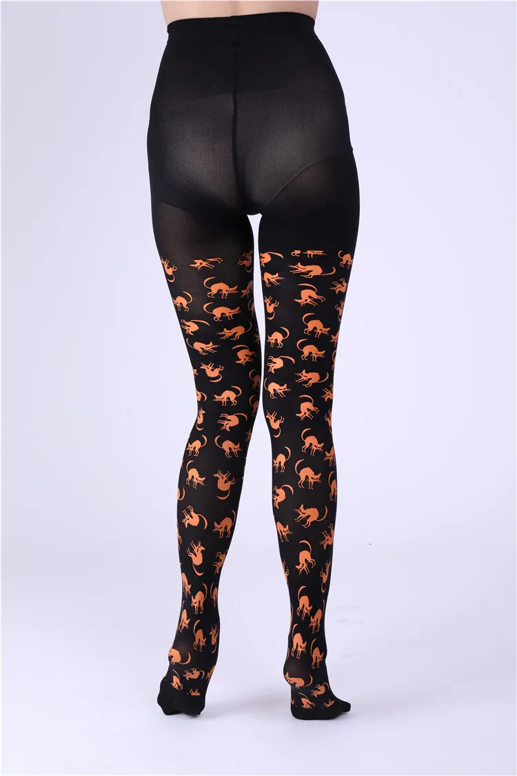 Hot sale cheap lady personality fox printed seamless pantyhose