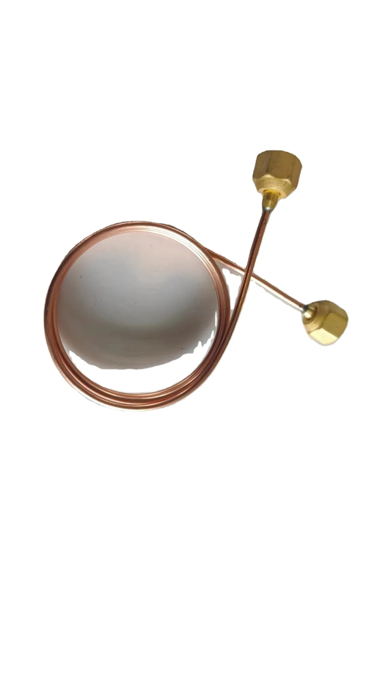 Copper Capillary Tube with Bass Nuts Connecting Coil Pipe Refrigeration Soft Flexible Copper Capillary Tube