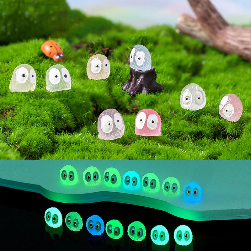 Colorful DIY Toy Crystal Accessories Luminous Little Black Briquettes Glow in Dark Miniatures Mini Fairy Garden Decoration