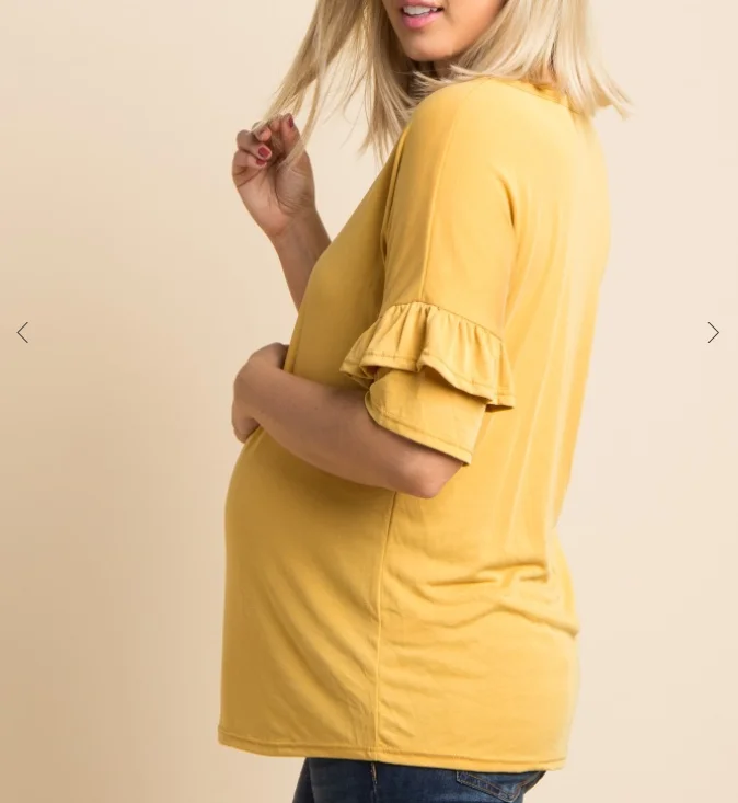 Топ для грудного вскармливания с рюшами на рукавах Одежда для беременных топы для беременных женские топы