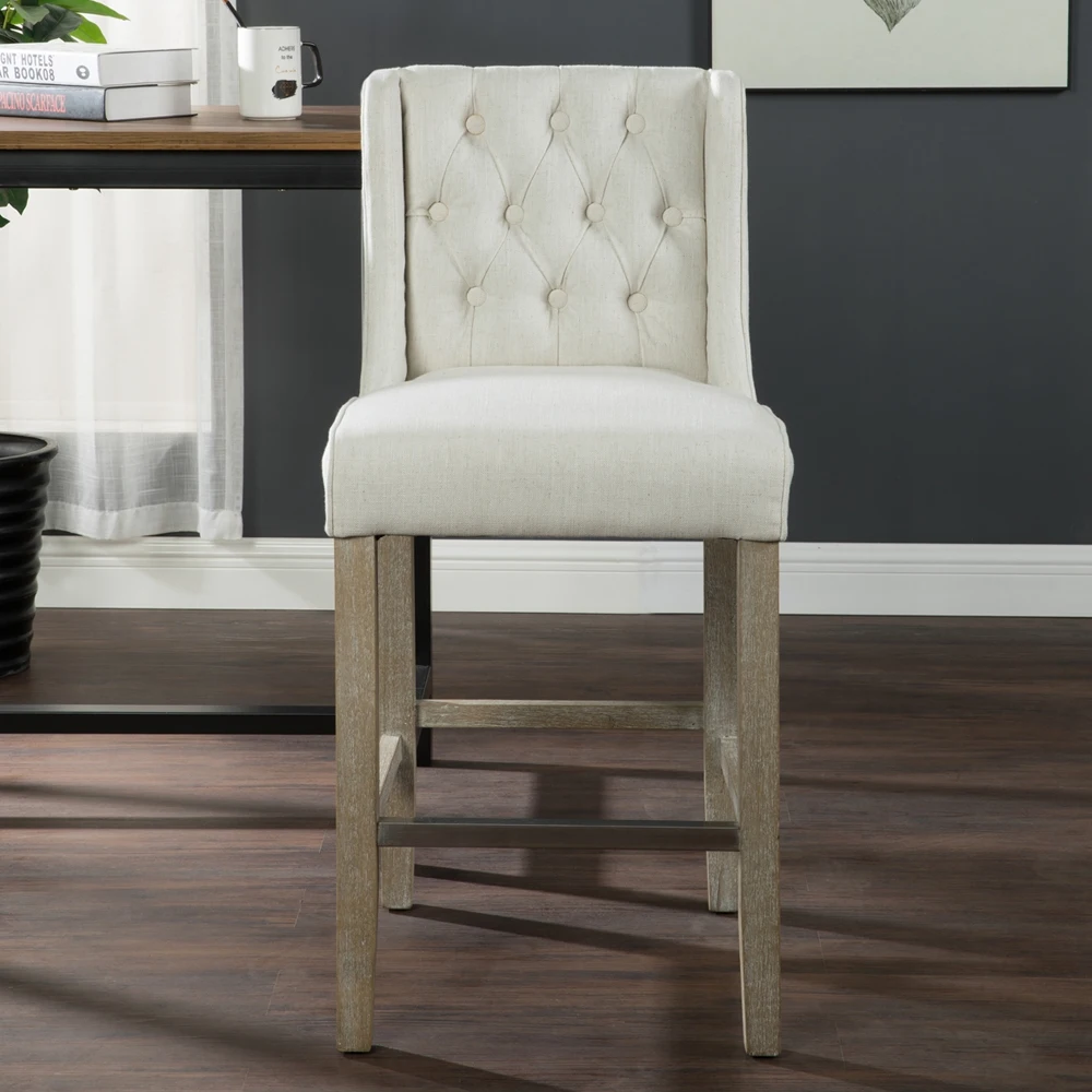 Wood Frame High Density Foam Filling Tufted Button Bar Chairs Counter stool