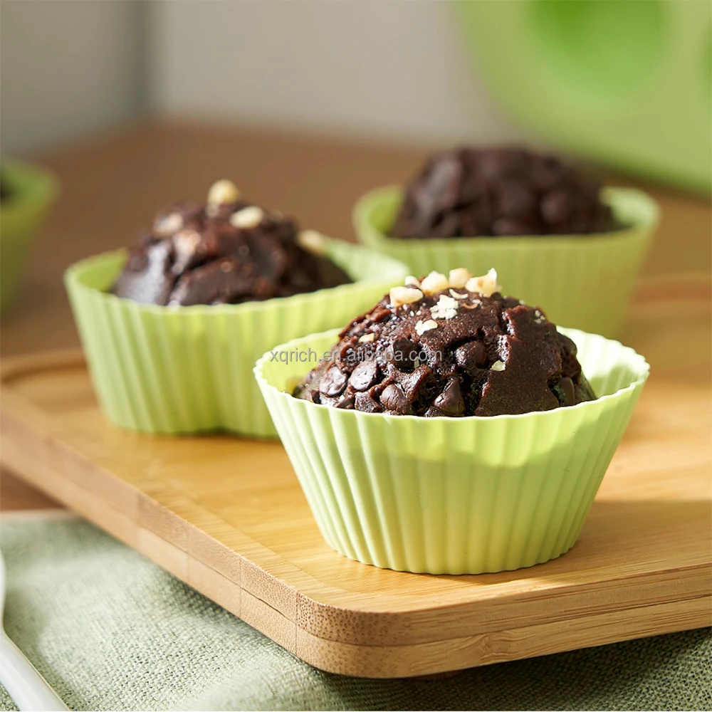 Silicone Baking Cups Muffin Cups Reusable Cupcake Mold Non-Stick Cake Lining Silicone Round Cup Cake