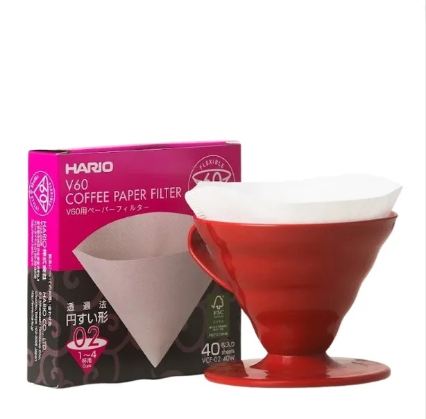 Многоразовый кофейный капельница Hario V60 01/02 красный пластиковый фильтр для вылевки кофе оптовая продажа