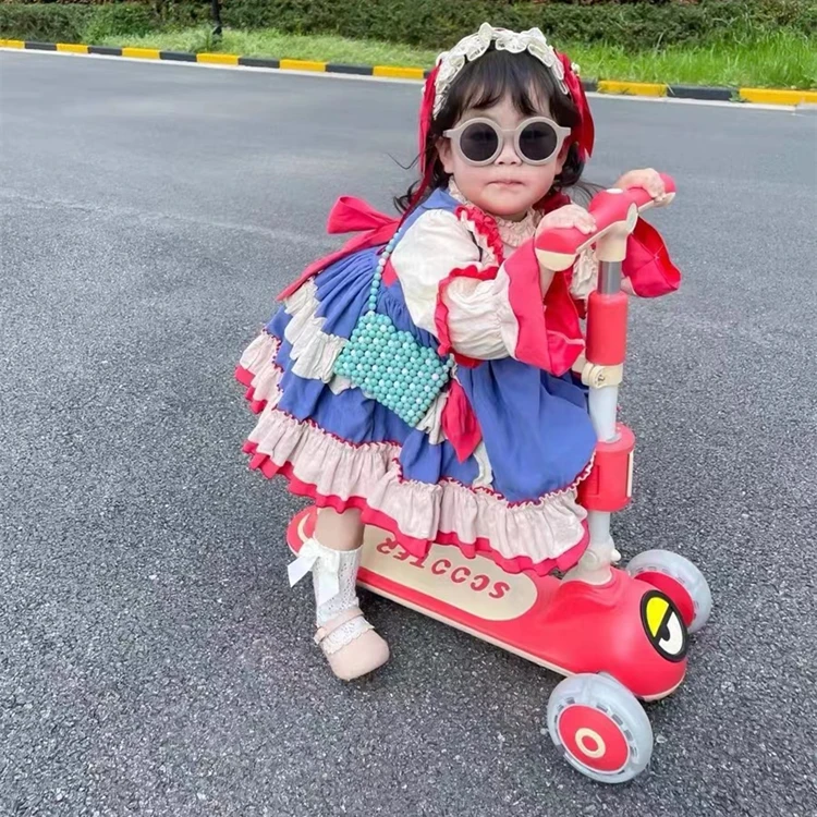 Новое поступление современный самокат для детей 3 больших колеса Складное Сиденье с алюминиевой ручкой подсветка-игрушка детей-оптовая