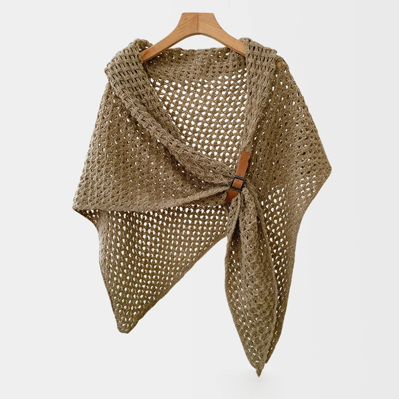 Custom comfortable solid color women scarf knitted shawl