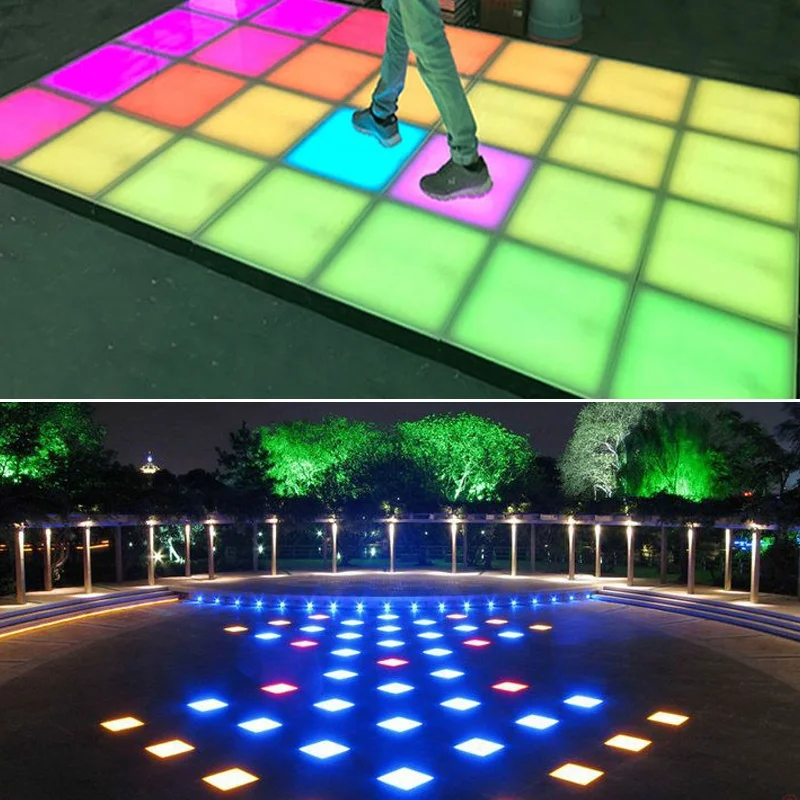 CX-Lighting новая наружная Водонепроницаемая напольная плитка IP67 RGB светодиодная 1 2 Вт кирпичные огни пластиковая