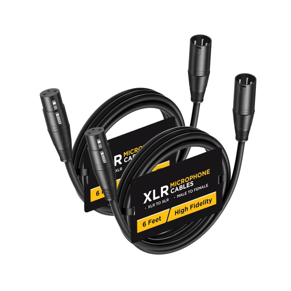 XLR Male to XLR Female Balanced 3 PIN Mic Cables Black color for microphone loudspeaker