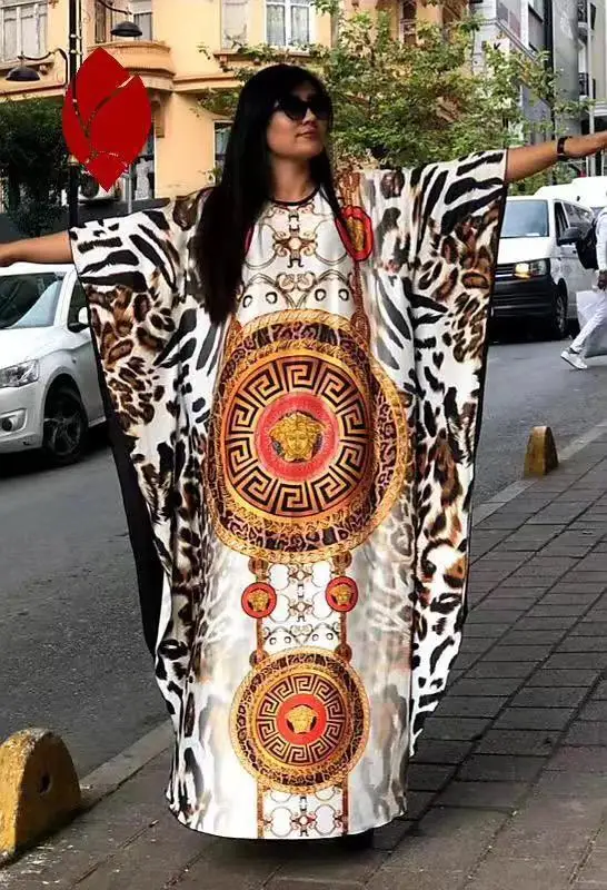 Новинка 2020 года. Женское длинное платье-Кафтан в африканском стиле.