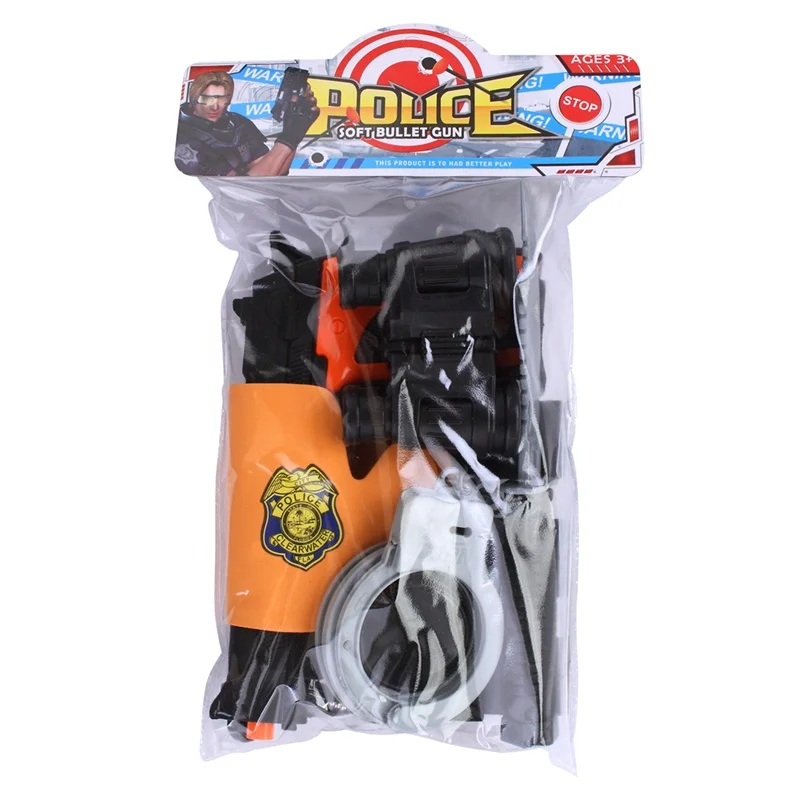 Cheap Simulation Police Toys Play Set 9PCS Role Play Plastic Police Equipment Set For Children