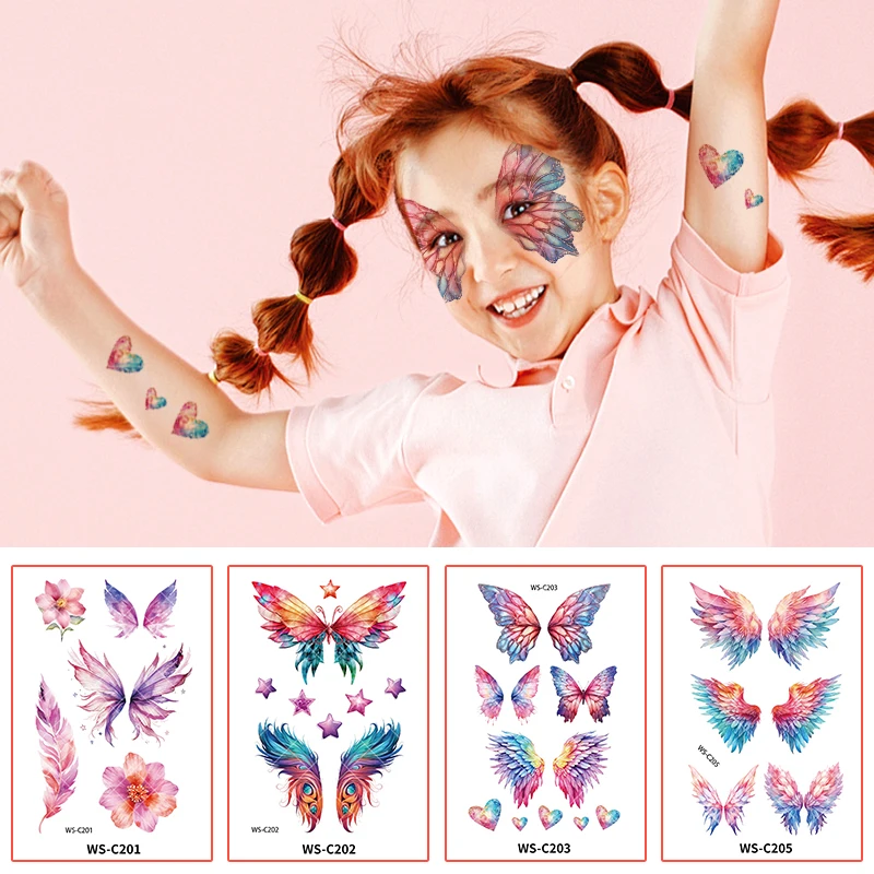 Dreamy GLITTER Butterfly Tattoo Stickers for Children 10 Patterns to Choose from Waterproof Temporary Tattoo Stickers