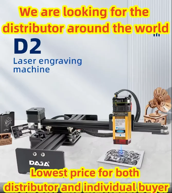DAJA D2 3W/7W/15W/20W Mini Portable Engraver Wood Cutting Print Home Business MDF Logo Laser Cutting Engraving Machine