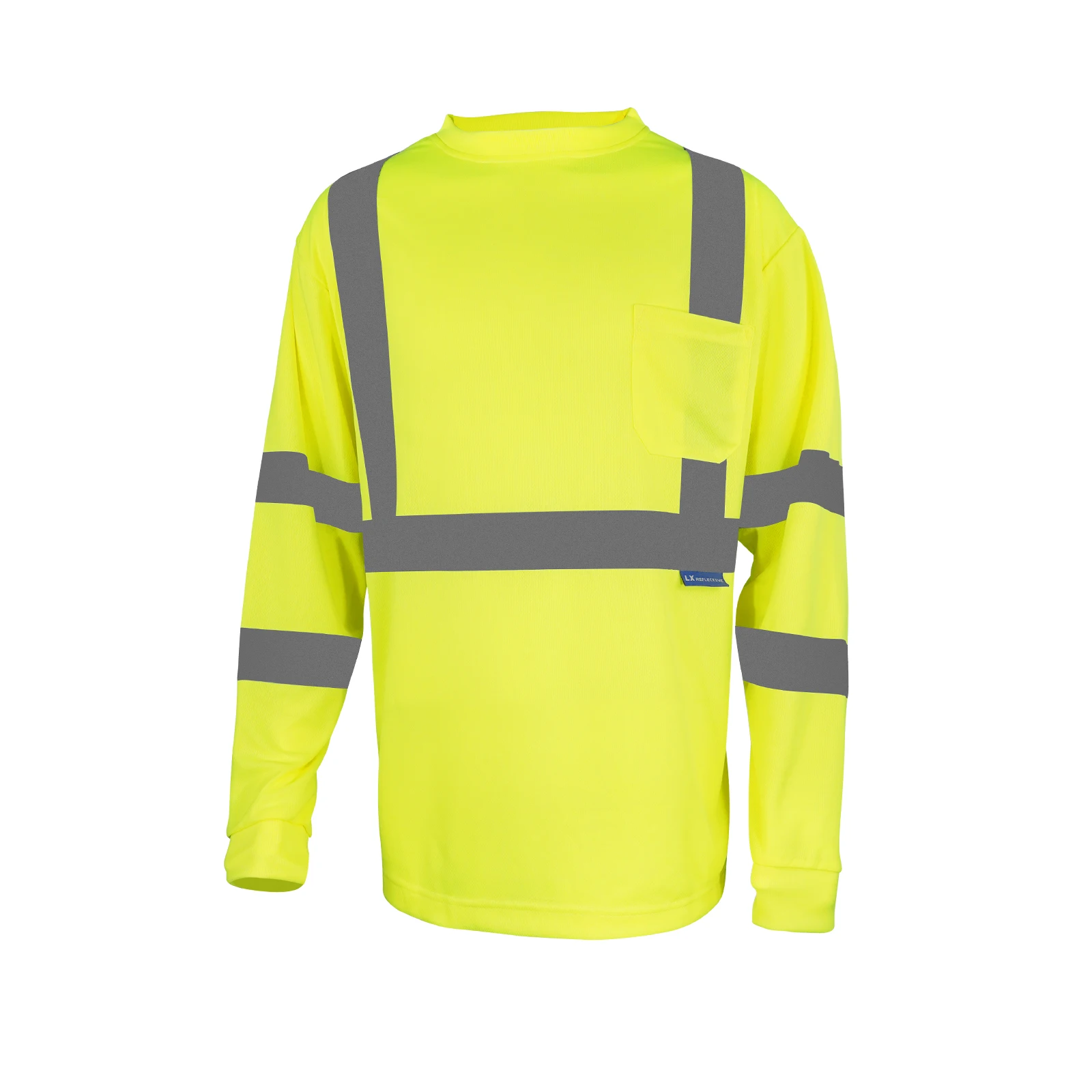 LX Low MOQ Yellow Reflective Long Sleeve Safety T Shirt Stock Reflective Print Polo Shirt With Logo