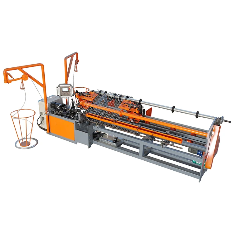 Fully automatic servo motor double spiral diamond  mesh chain link fence machine dies clamping