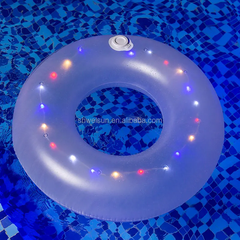 Wholesale PVC summer water swimming pool float inflatable LED swimming ring