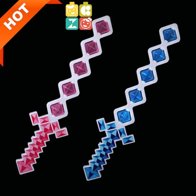 29 LED Plastic Flashing Wave mosaics pixel sword LED Light Up Copper Wire Light Sword toys for Kids LED Light Up Pixel Sword