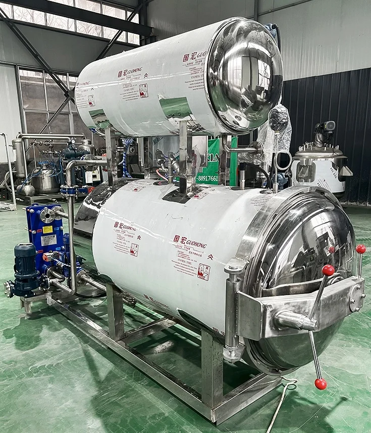 Stainless Steel Rotating Water Spray Sterilization Retort for Milk Food and Fruit Juice Processing Sterilization