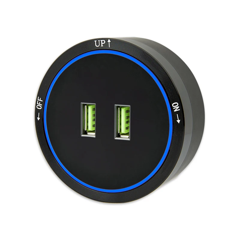 WOSOM Length customizable MS1-USB Modular unit with 2 USB port rail power track male socket