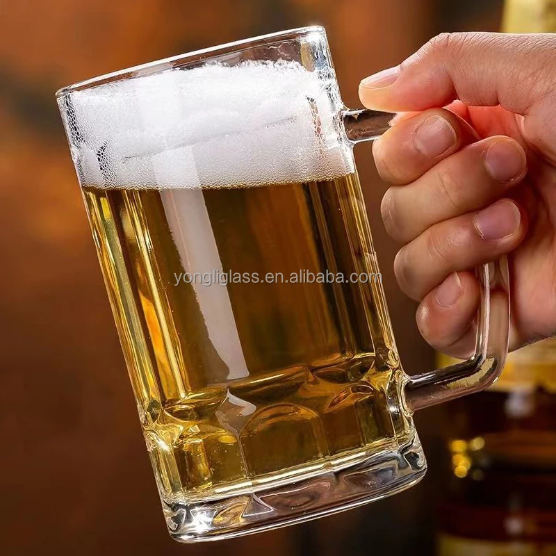 Christmas Glass factory beer glass with handle, 400ml crystal beer glass mug, wine cup for beer brew new year gift