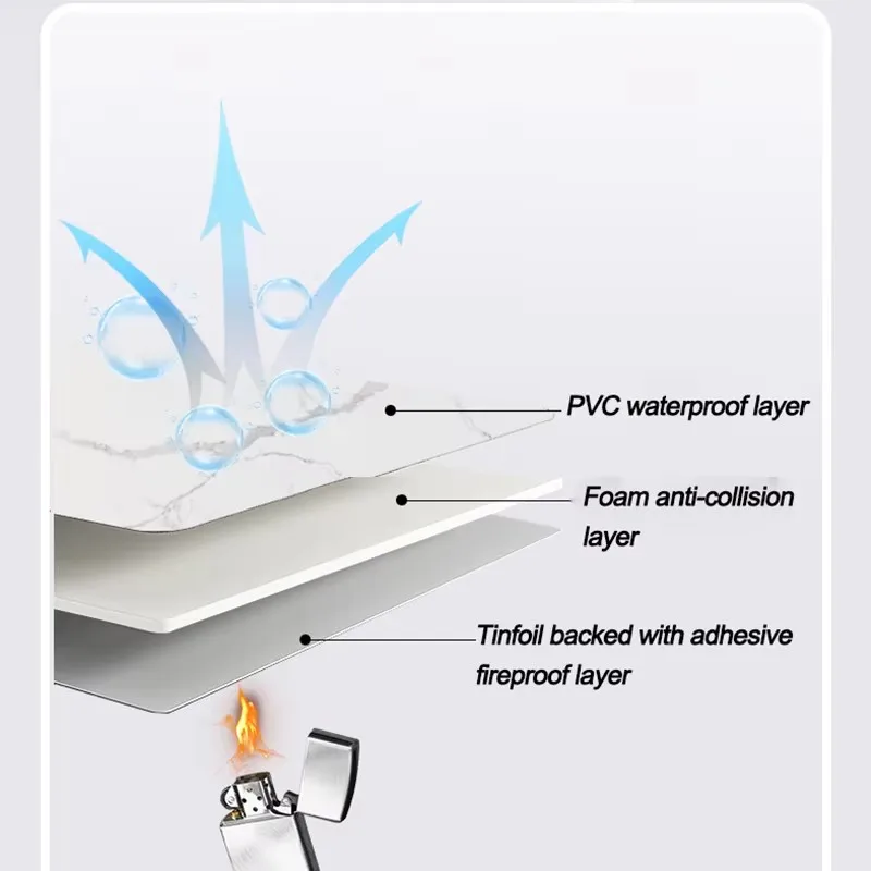 Heat Preservation and Sound Absorbing Wallpaper Marble Sheet Waterproof Wall Paper With Self Adhesive Form Papier Peint 3d Mural