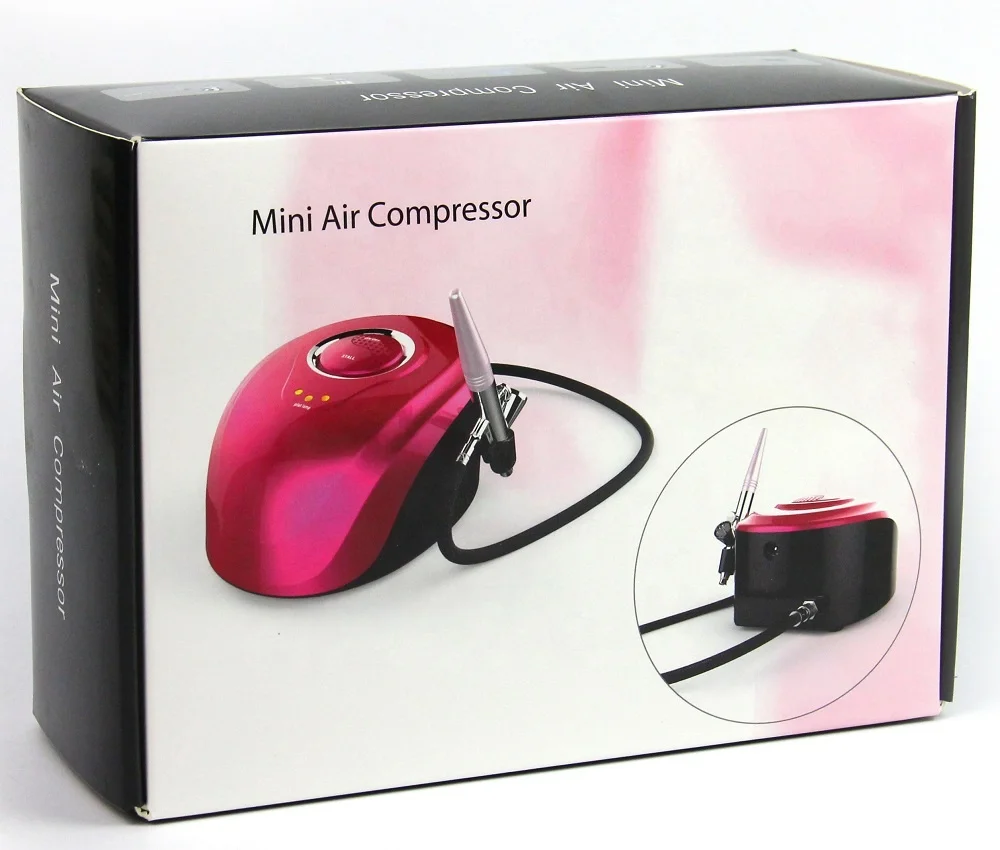 Airbrush Makeup Kit with Mini Air Compressor Single Action Aerograph Temporary Tattoo Body Paint Nail Art Air Brush Set